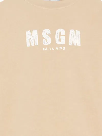 Msgm Logo-print Sweater In Neutral