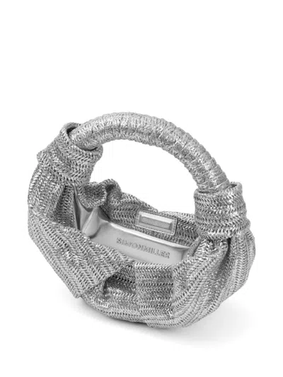 Simon Miller Lopsy Herringbone Mini Bag In Silver