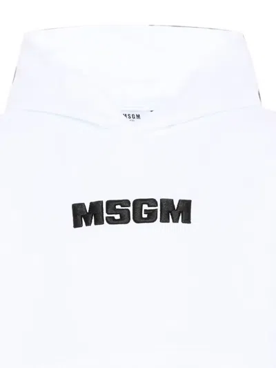Msgm Logo-embroidered Hoodie In Multi
