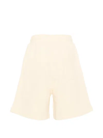 Msgm Logo-print Drawstring Shorts In Neutral