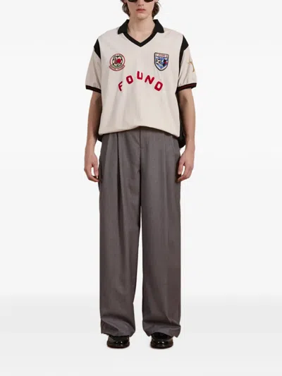 Found Embroidered-patch Panelled T-shirt In White