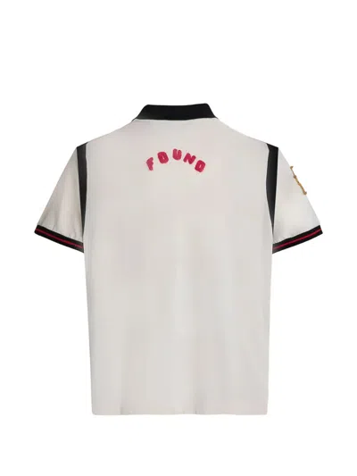 Found Embroidered-patch Panelled T-shirt In White