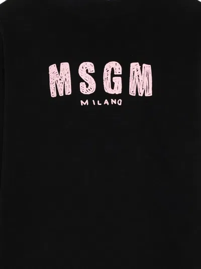 Msgm Logo-print Sweater In Black