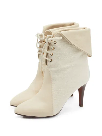 Pre-owned Chloé Kole Ankle Boots In Neutral