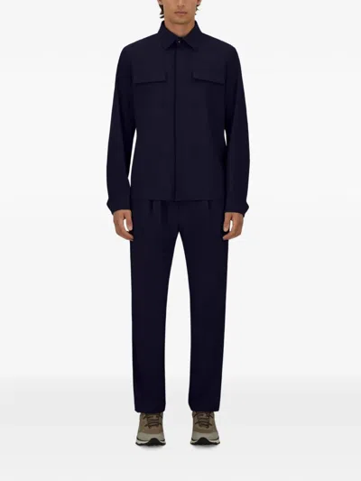Herno Flap-pocket Shirt In Blue