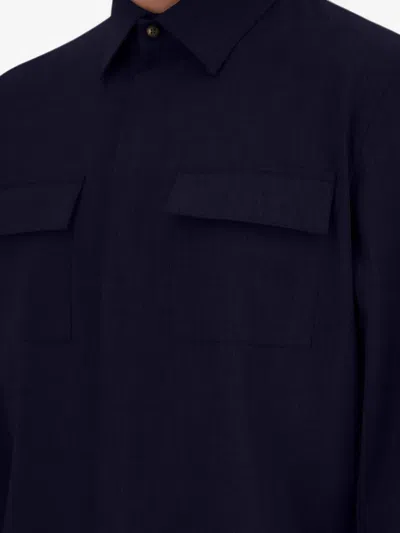 Herno Flap-pocket Shirt In Blue