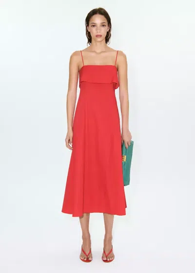 Mango Flared Midi-dress In Red