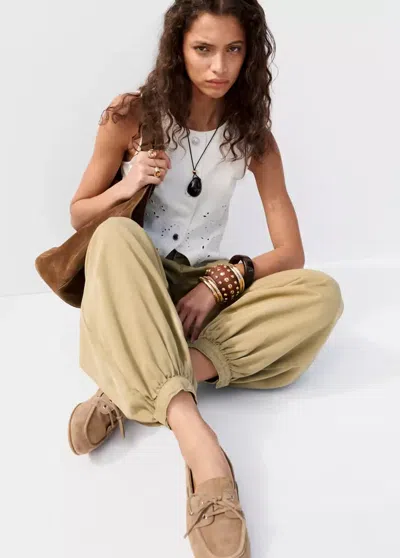 Mango Suede Driving Shoes In Sand