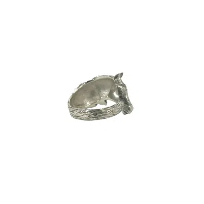 Pre-owned Hermes Silver Silver Band Ring ()