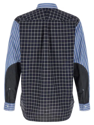 Junya Watanabe Blue Patchwork Shirt In Blue