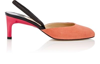 Paul Andrew 'celestine' Colourblock Suede And Leather Slingback Pumps