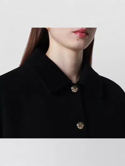 Anine Bing Button Detail Coat Collared Design Pockets In Black
