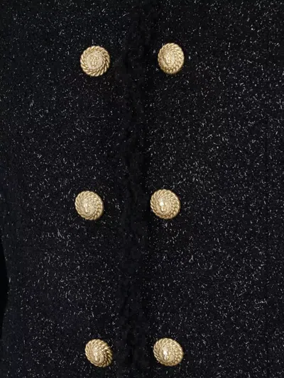 Balmain Tailored Wool-blend Jacket With Sculpted Structure In Black