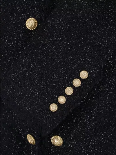 Balmain Tailored Wool-blend Jacket With Sculpted Structure In Black