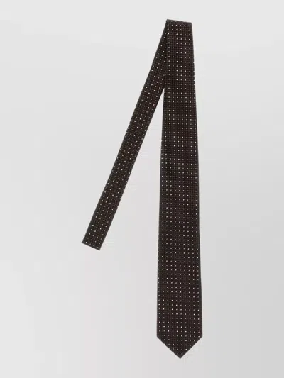 Tom Ford Silk Tie Slim Width Pointed Tip Patterned In Yellow