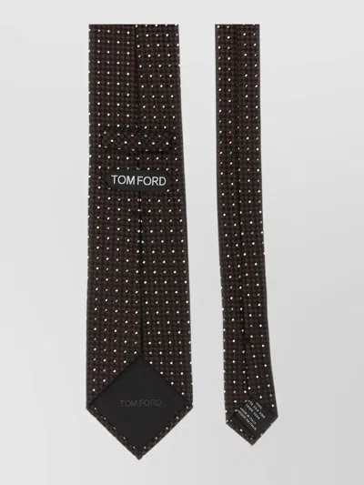 Tom Ford Silk Tie Slim Width Pointed Tip Patterned In Yellow