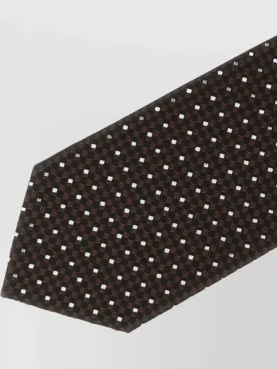 Tom Ford Silk Tie Slim Width Pointed Tip Patterned In Yellow