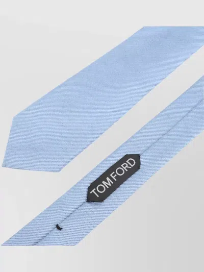Tom Ford Solid Silk Tie Slim Textured Design In Blue