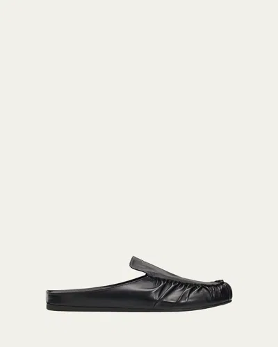 Prada Leather Mules In Black