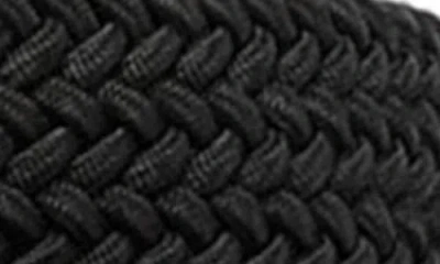 Anderson's Leather Trimmed Elasticated Woven Belt In Black