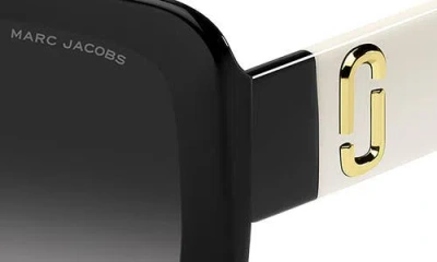 Marc Jacobs 53mm Gradient Polarized Square Sunglasses In Black