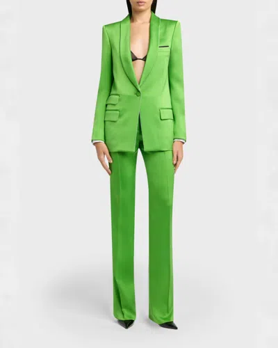 Tom Ford Single-breasted Silk-wool Blazer Jacket In Blue