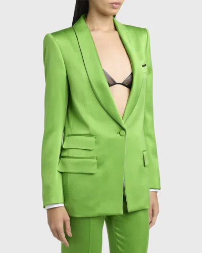 Tom Ford Single-breasted Silk-wool Blazer Jacket In Blue