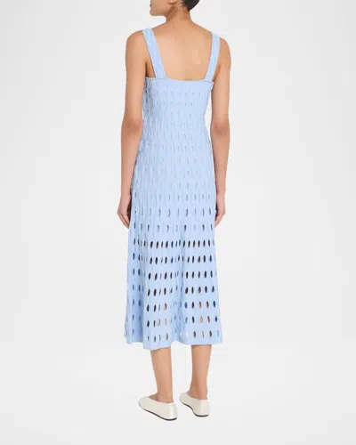 Simkhai Christina Knit Twist-front Midi Dress In Blue