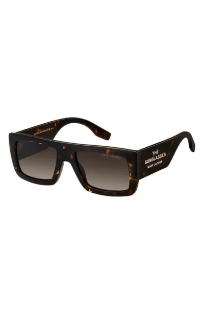 Marc Jacobs 53mm Gradient Rectangular Sunglasses In Black