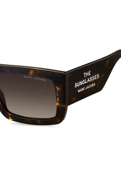 Marc Jacobs 53mm Gradient Rectangular Sunglasses In Black