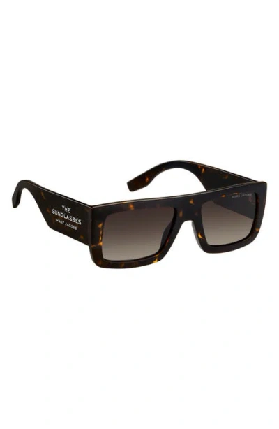 Marc Jacobs 53mm Gradient Rectangular Sunglasses In Black
