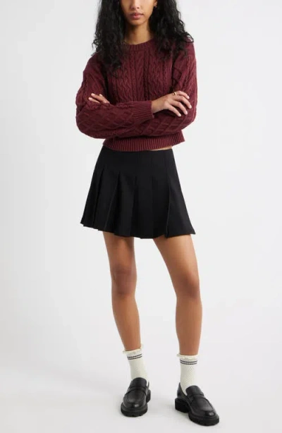 Bp. Cable Pullover Sweater In Burgundy