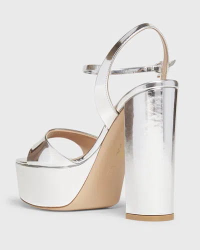 Gianvito Rossi Metallic Ankle-strap Platform Sandals In Silver
