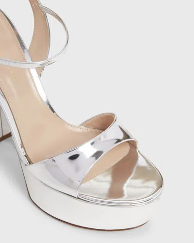 Gianvito Rossi Metallic Ankle-strap Platform Sandals In Silver
