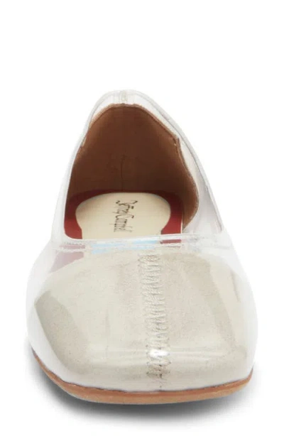 Jeffrey Campbell Perception Square Toe Flat In White