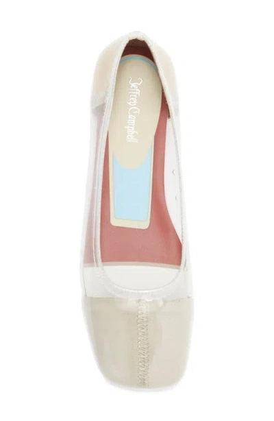 Jeffrey Campbell Perception Square Toe Flat In White