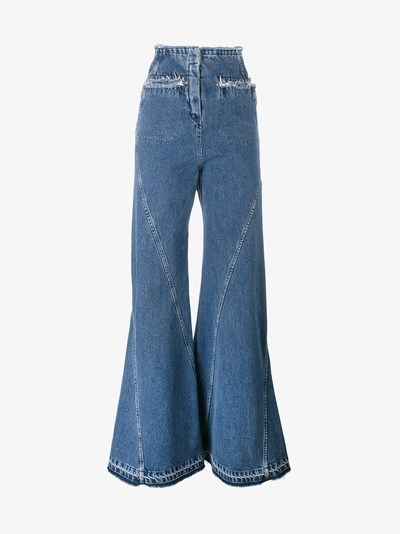 Shop Esteban Cortazar High Waisted Flared Jeans In Blue