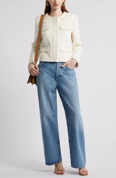 Nordstrom Collarless Jacket In Neutral