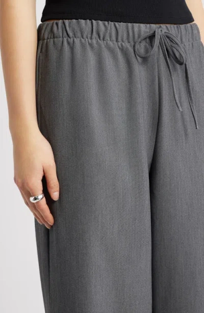 Open Edit Icon Pull-on Wide Leg Pants In Gray