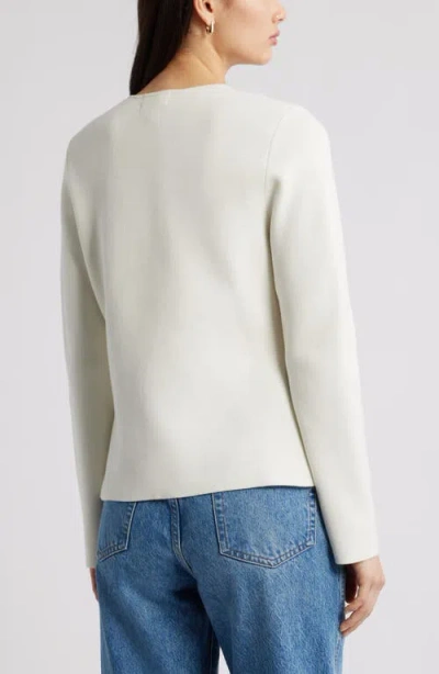 Open Edit Structured One-button Cardigan In White