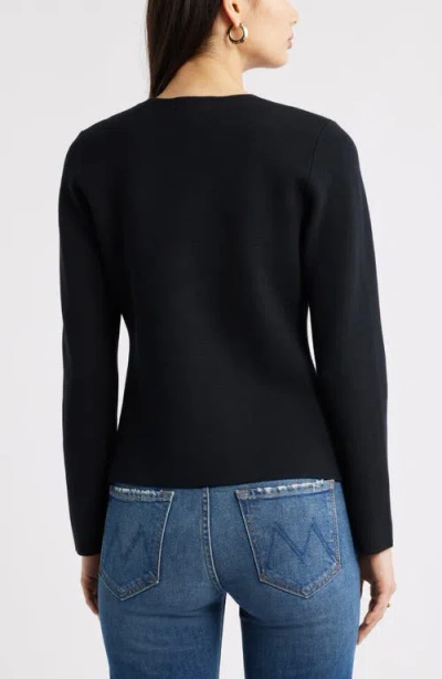 Open Edit Structured One-button Cardigan In Black