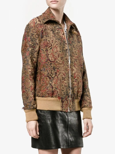 Shop Saint Laurent 'marrakech' Collegejacke In Brown