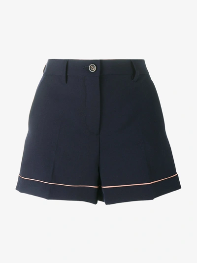 Shop Miu Miu Tailored Shorts In Blue