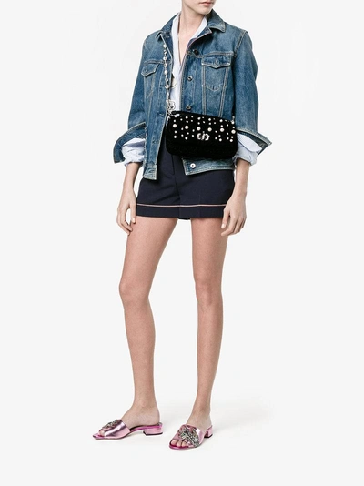 Shop Miu Miu Tailored Shorts In Blue