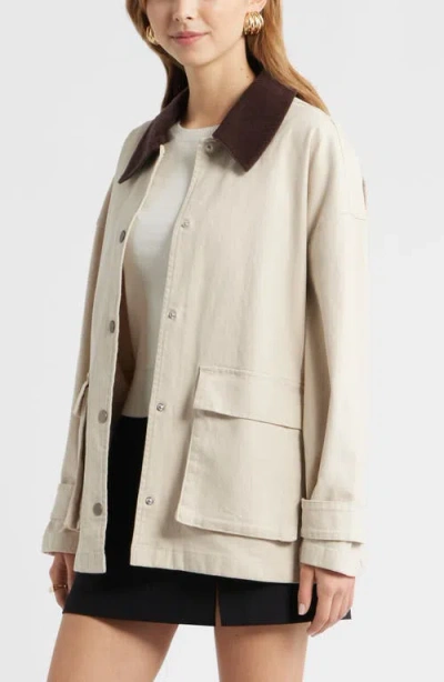 Open Edit Canvas Barn Jacket In Neutral