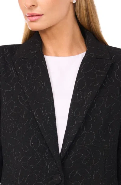 Halogen ® Scribble Print Scrunch Sleeve Blazer In Black