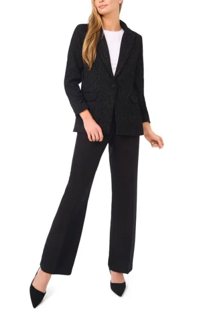 Halogen ® Scribble Print Scrunch Sleeve Blazer In Black
