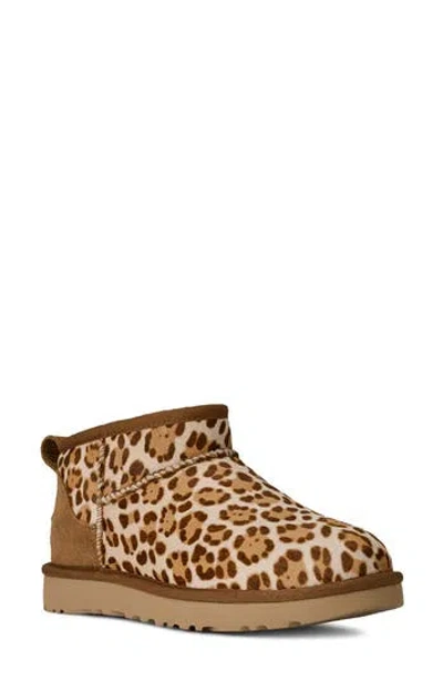 Ugg Stivaletto Donna Classic Ultra Mini Felicity Leopard Jasmine In Brown