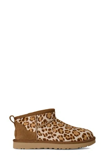 Ugg Stivaletto Donna Classic Ultra Mini Felicity Leopard Jasmine In Brown