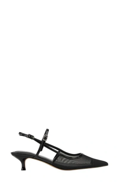 Marc Fisher Ltd Ceddy Slingback Pointed Toe Kitten Heel Pump In Black